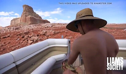 Cutie gets her pussy creampied on the yacht
