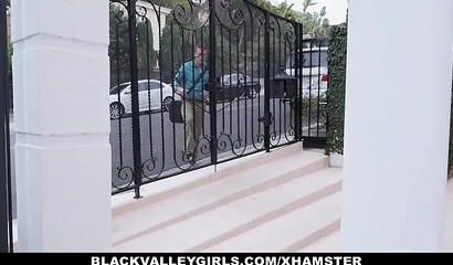 Nerdy teen tastes sweet cum after an interracial bang