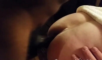 Dude bangs this slut and creampies her swollen muff