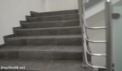 Office slut Jeny Smith's upskirt on spycam