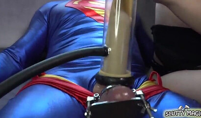 Nerdy teen Alex Coal pleasures superman