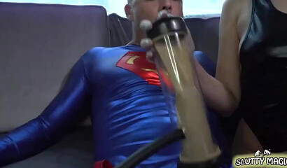 Nerdy teen Alex Coal pleasures superman