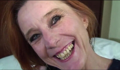 Granny pleasures dick in reverse cowgirl