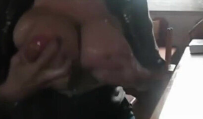 Nasty sluts with big tits masturbate in church