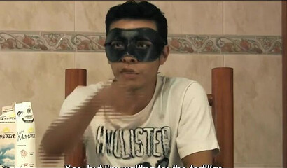 Masked dude bangs masked MILF in the kitchen