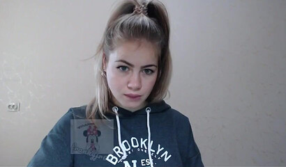 Sexy blonde teen shows her breasts on webcam