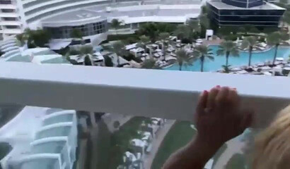 Blonde MILF masturbates and gets fucked on the vacation