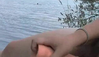 Chubby mom gets fisted outdoors