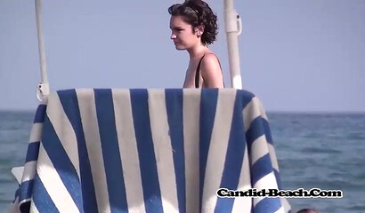 Adorable girls with big tits on the nudist beach