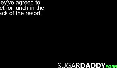 Blonde bae rides her sugar daddy in a hotel