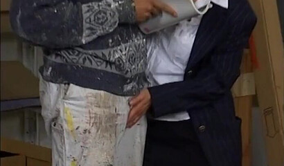 Mature hottie with red garter belts rides a dick