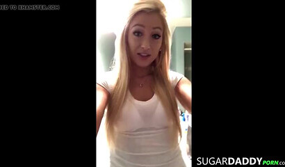 Blonde student got herself a daddy in the hotel room