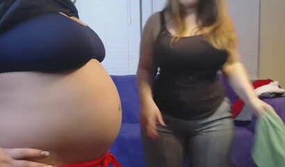 Chubby sluts with glasses stripping and showing their big tits