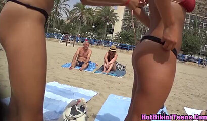 Big ass hunter filming on the beach