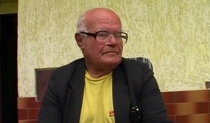 Very old granpa bangs this horny young teen outdoors