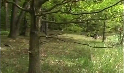 Very old granpa bangs this horny young teen outdoors