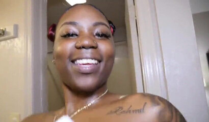 Sexy bubble assed ebony teasing, masturbating and fucking