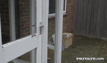 Slutty blonde with big tits Blondie Fesser sucks and rides burglar's knob