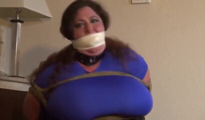 Busty amateur MILF with big naturals gets tied up