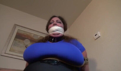 Busty amateur MILF with big naturals gets tied up