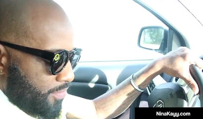 Blonde slut Nina Kayy satisfies a black dude