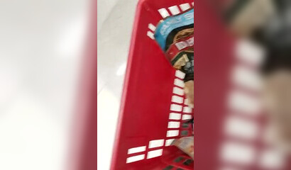 Spying on the mature BBW cougar in the supermarket