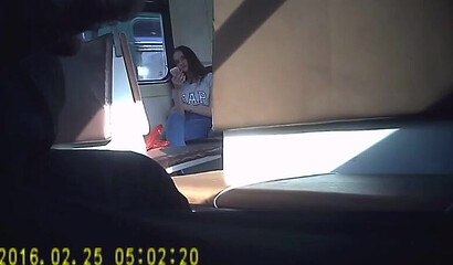 Jerking off dick in the train