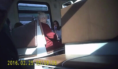 Jerking off dick in the train