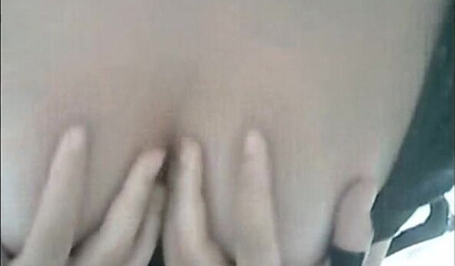 Amateur secretary flashing in the office