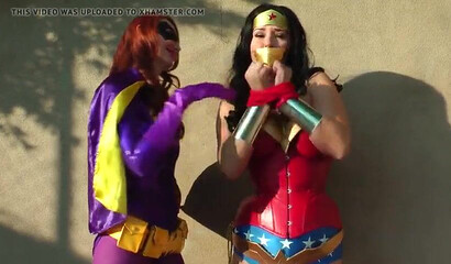Wonder woman MILF fights vs MILF Batgirl