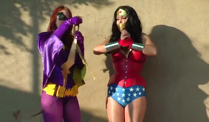 Wonder woman MILF fights vs MILF Batgirl