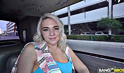 Blonde teen hops in the car to suck a stranger and lets him pound her fat ass with his cock