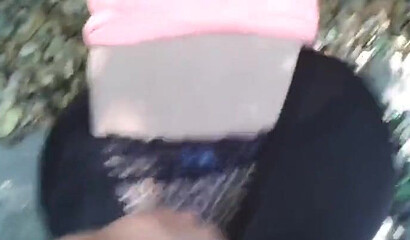 Brunette with large ass enjoys dry humping in the nature getting ready for the real thing