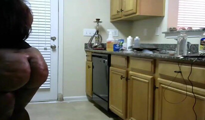 Chubby ebony babe with a massive ass shows off her enormous gorgeous butt on the webcam