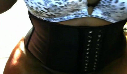 Chubby ebony babe with a massive ass shows off her enormous gorgeous butt on the webcam