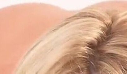 Blonde chick gets her fat ass on display and spreads her ass hole for a horny hung stud