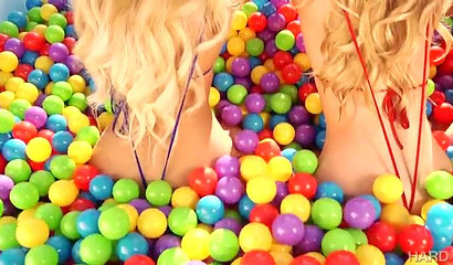 Three angelic blonde babes fucking their pussies and ass holes with a bunch of sex toys