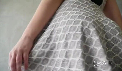 Bitchy young babe takes off her dress to expose her firm round titties and her big fat ass