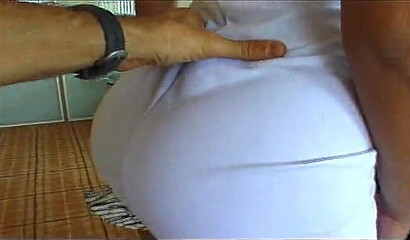 Young ass of an enticing model gets pounded hard on camera by a horny stud's hard cock