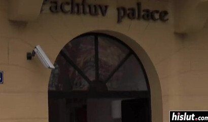 Babe with enormous boobs and a thick ass gets her tight hole pounded very hard by a stud