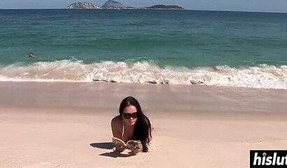 Babe with enormous boobs and a thick ass gets her tight hole pounded very hard by a stud