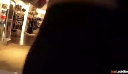 Brunette Latina is pounded hard in her massive bottom while shopping for new underwear
