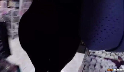 Brunette Latina is pounded hard in her massive bottom while shopping for new underwear