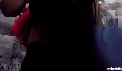Brunette Latina is pounded hard in her massive bottom while shopping for new underwear