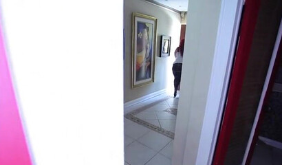 Fat redhead with enormous monster butt riding big throbbing dick reverse cowgirl style