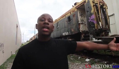 Tiny redhead with big booty enjoys sucking a massive black dick before letting him nail her