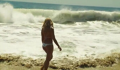 After getting the perfect tan blonde horny slut gives a BJ and gets fucked in her but hole