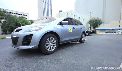 Chunky brunette slut with giant fat butt sucks a throbbing dick before fucking doggystyle