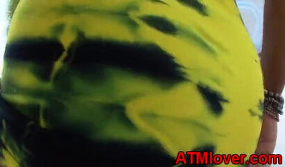 Cumstarving ebony babe shakes her big round butt before drowning in white rock solid cock