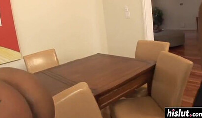 Curvy ebony slut with an enormous ass gets her butthole destroyed and creampied by a big dick